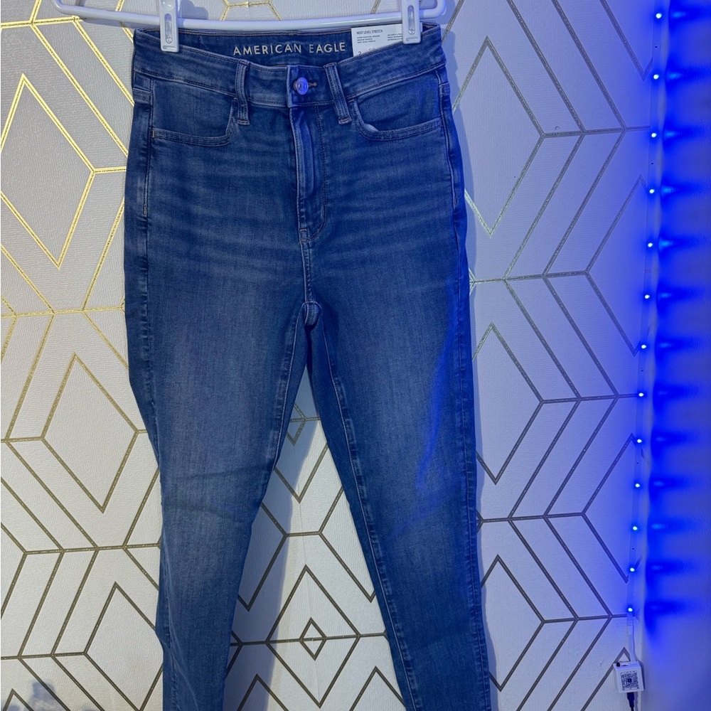 American Eagle Outfitters Women's High Rise Dark Blue Jeans